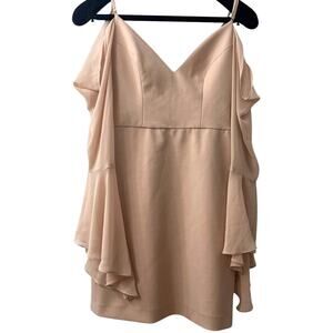 BCBGMAXAZRIA Palm Cold-Shoulder Bell Sleeve Dress - Size: 2